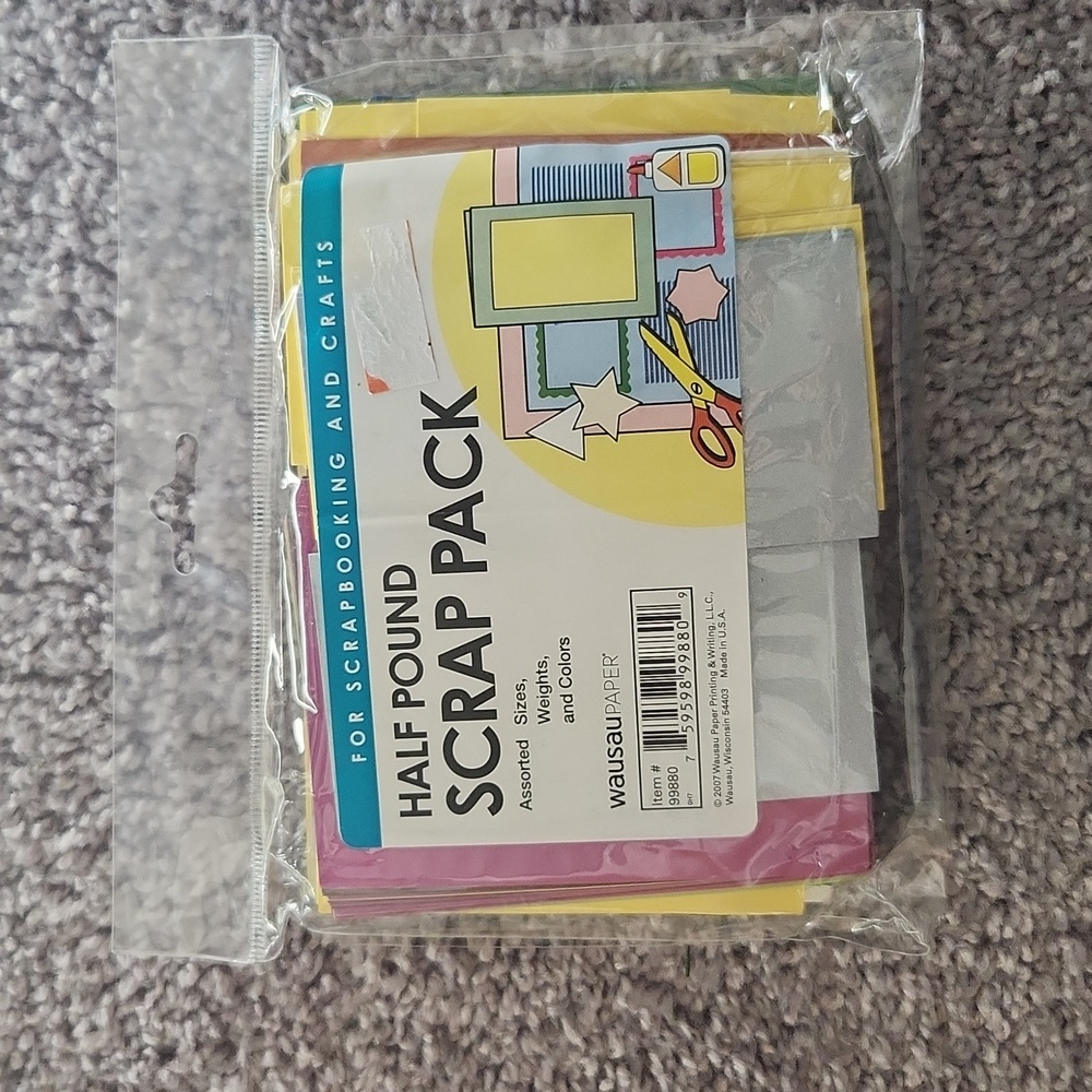 Scrap Pack for Scrapbooking and Crafts - Assorted Colors